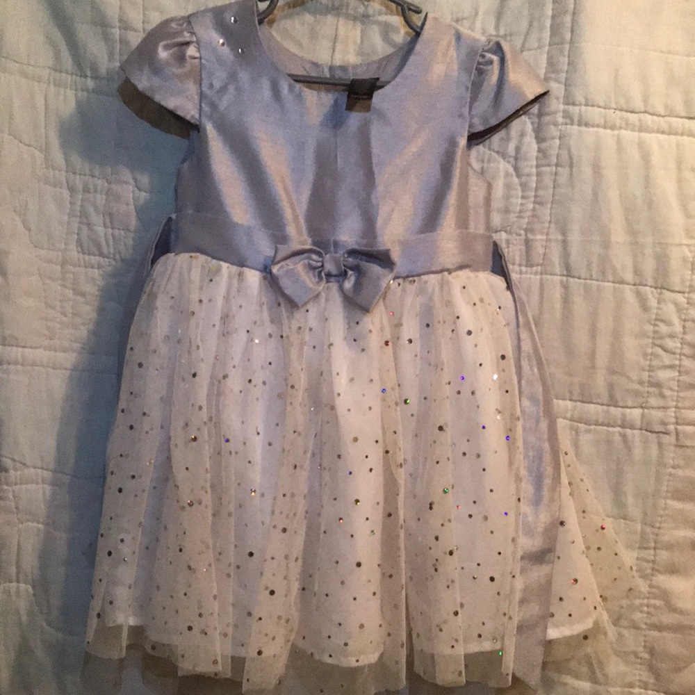 Bodice size 4 Silver/Blue and glitter specks